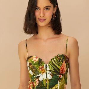 FARM Rio Botanical Forest Top - Linen Croptop